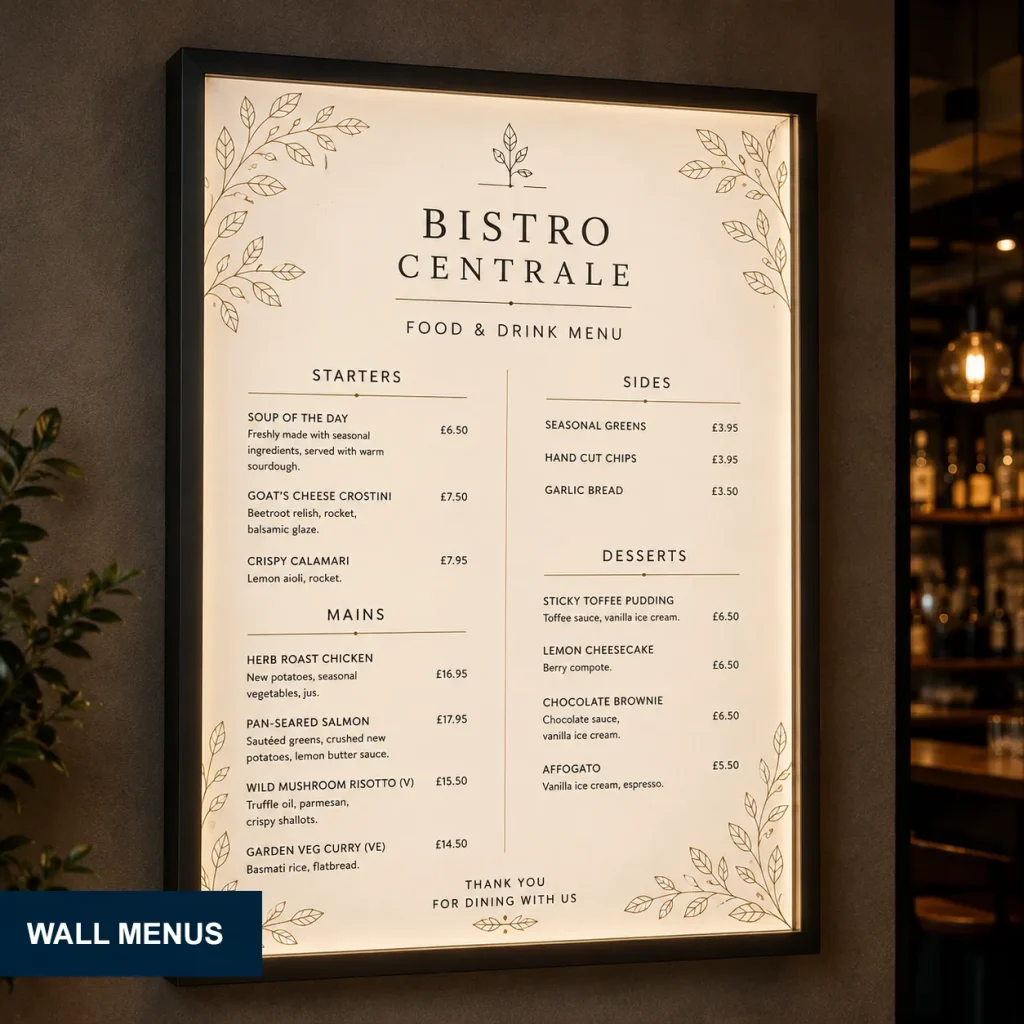 Wall Menu